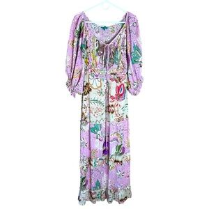 Floral Bohemian Maxi Dress in Purple